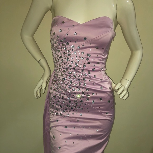Y2K Jane Norman Pink Lilac Mauve Dress with Embellished Silver gems. XS - Picture 11 of 15